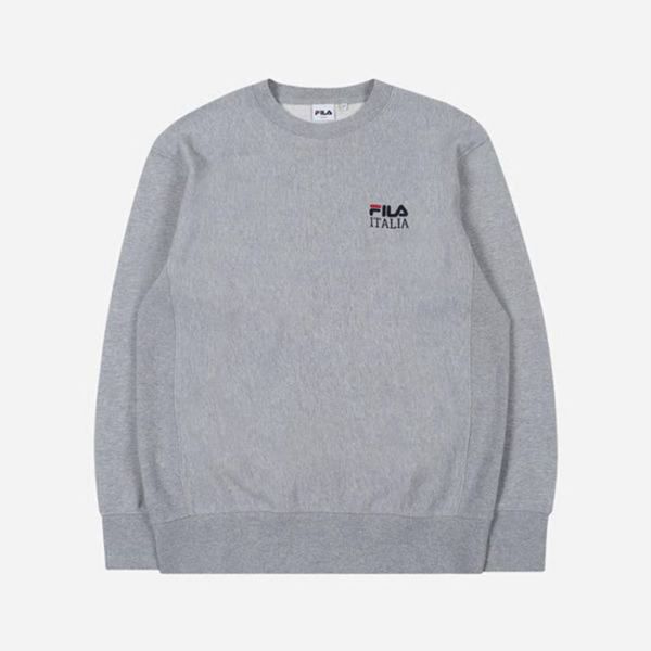 Fila Small Linear Embroidered Men's Sweatshirts - Grey,NZ 29-20679